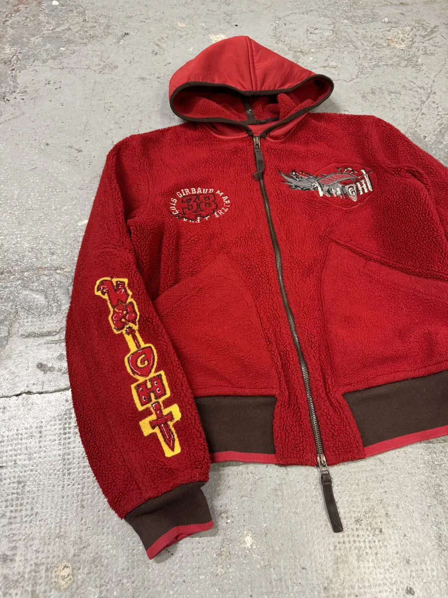 1990s Marithé + François Girbaud Red Fleece Sweatshirt - Image 8
