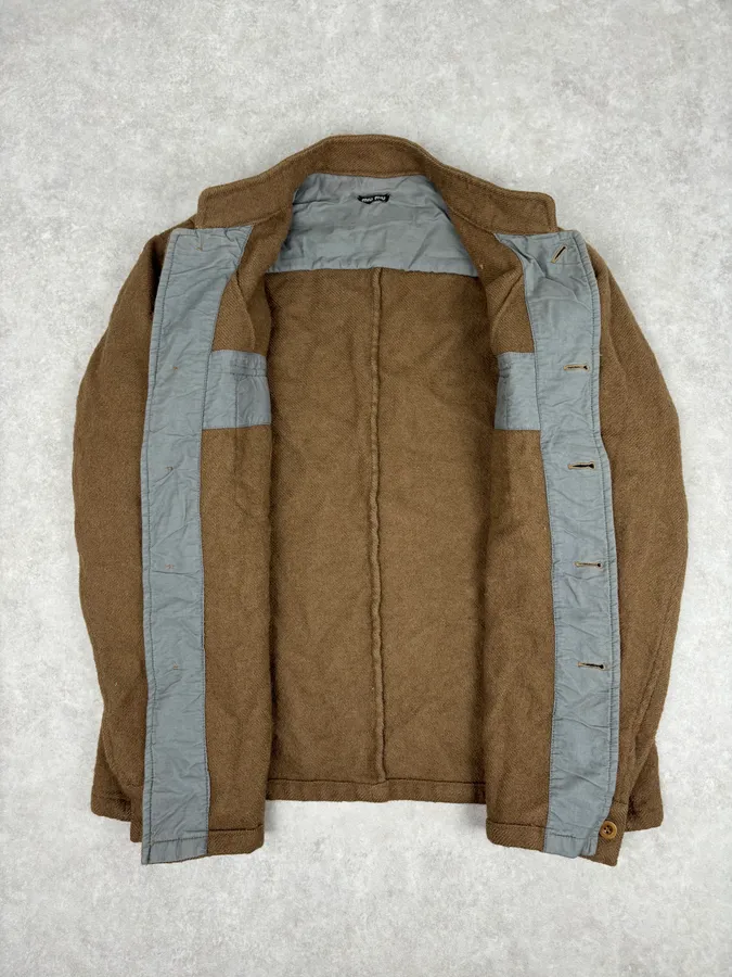 1990s Miu Miu Wool Brown Long Classy Coat - Image 7