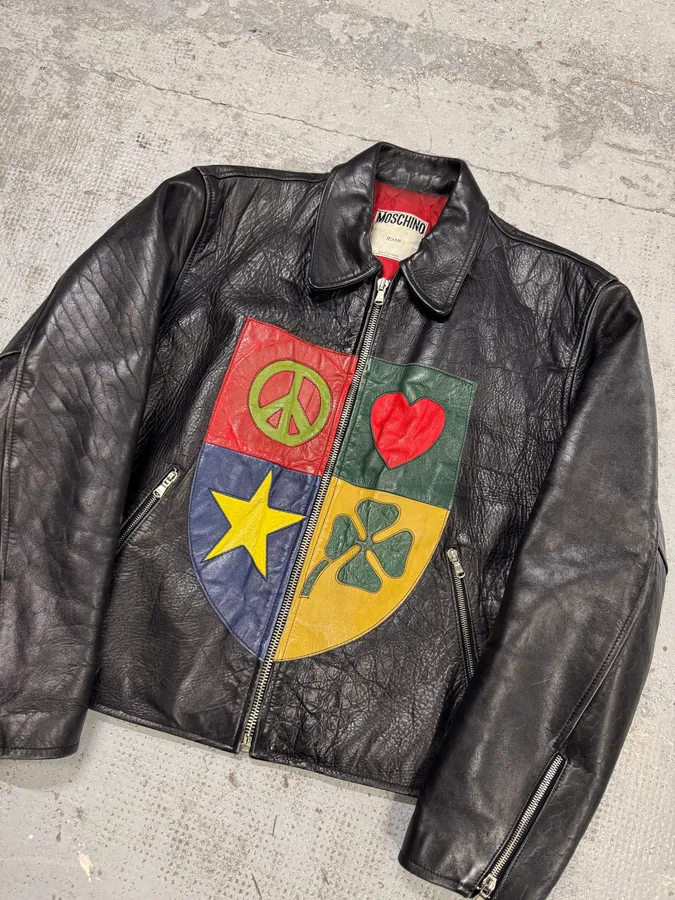 1990s Moschino Premium Black Leather Jacket - Image 3