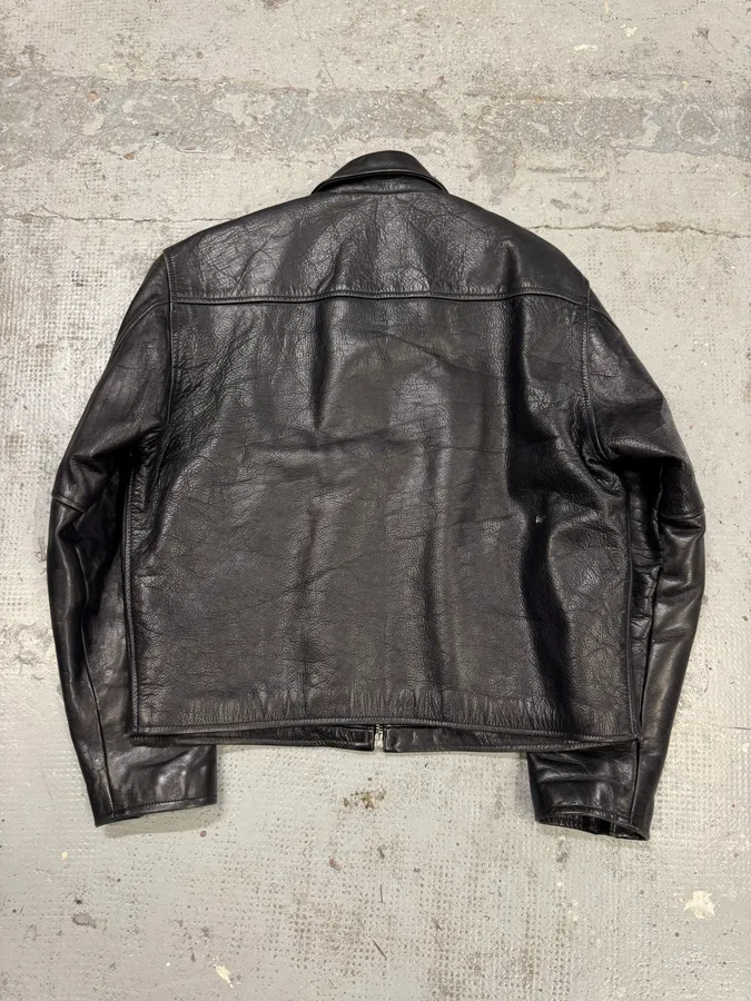 1990s Moschino Premium Black Leather Jacket - Image 4