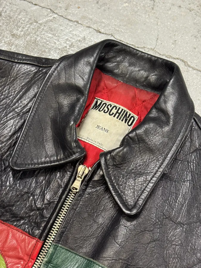 1990s Moschino Premium Black Leather Jacket - Image 5