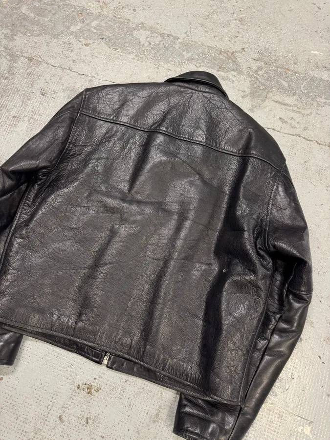 1990s Moschino Premium Black Leather Jacket - Image 6
