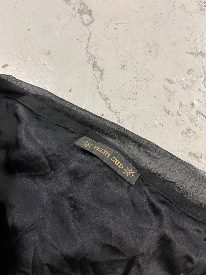 1990s Plein Sud Black Silk Skirt - Image 9