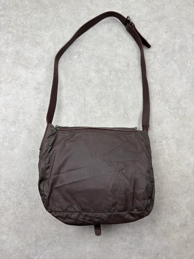 1990s Prada Brown Leather Studded Shoulder Bag - Image 7