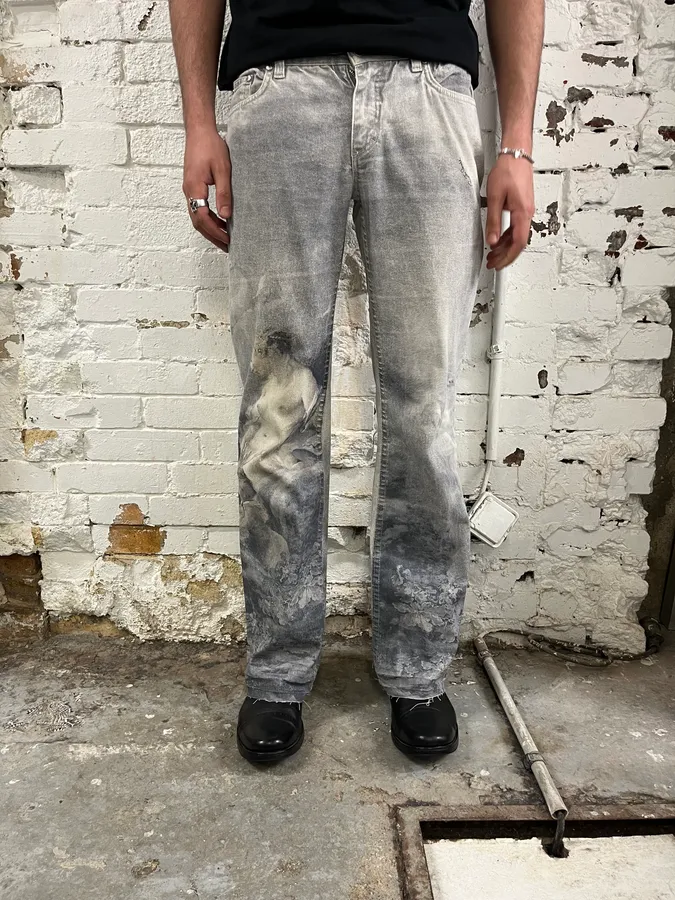 1990s Roberto Cavalli Angels Renaissance Grey Pants - Image 2