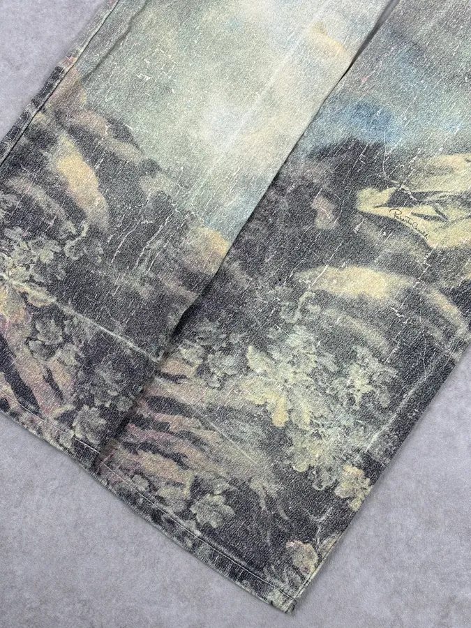 1990s Roberto Cavalli Art « Venus Fade » Denim Flare Jeans - Image 10