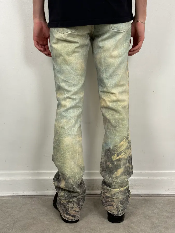 1990s Roberto Cavalli Art « Venus Fade » Denim Flare Jeans - Image 4
