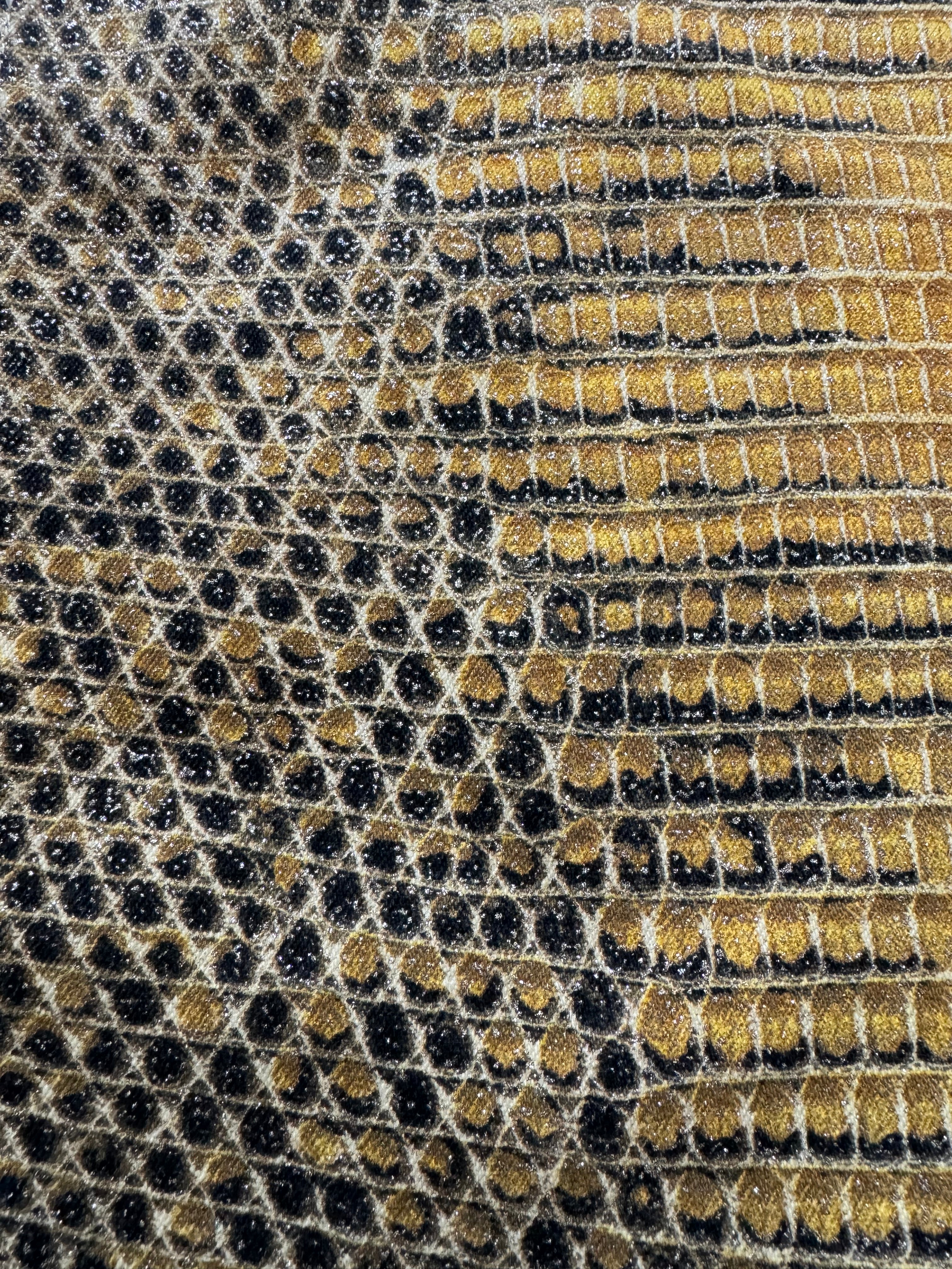 1990s Roberto Cavalli Bees Yellow Scales Pants (M) - Image 4