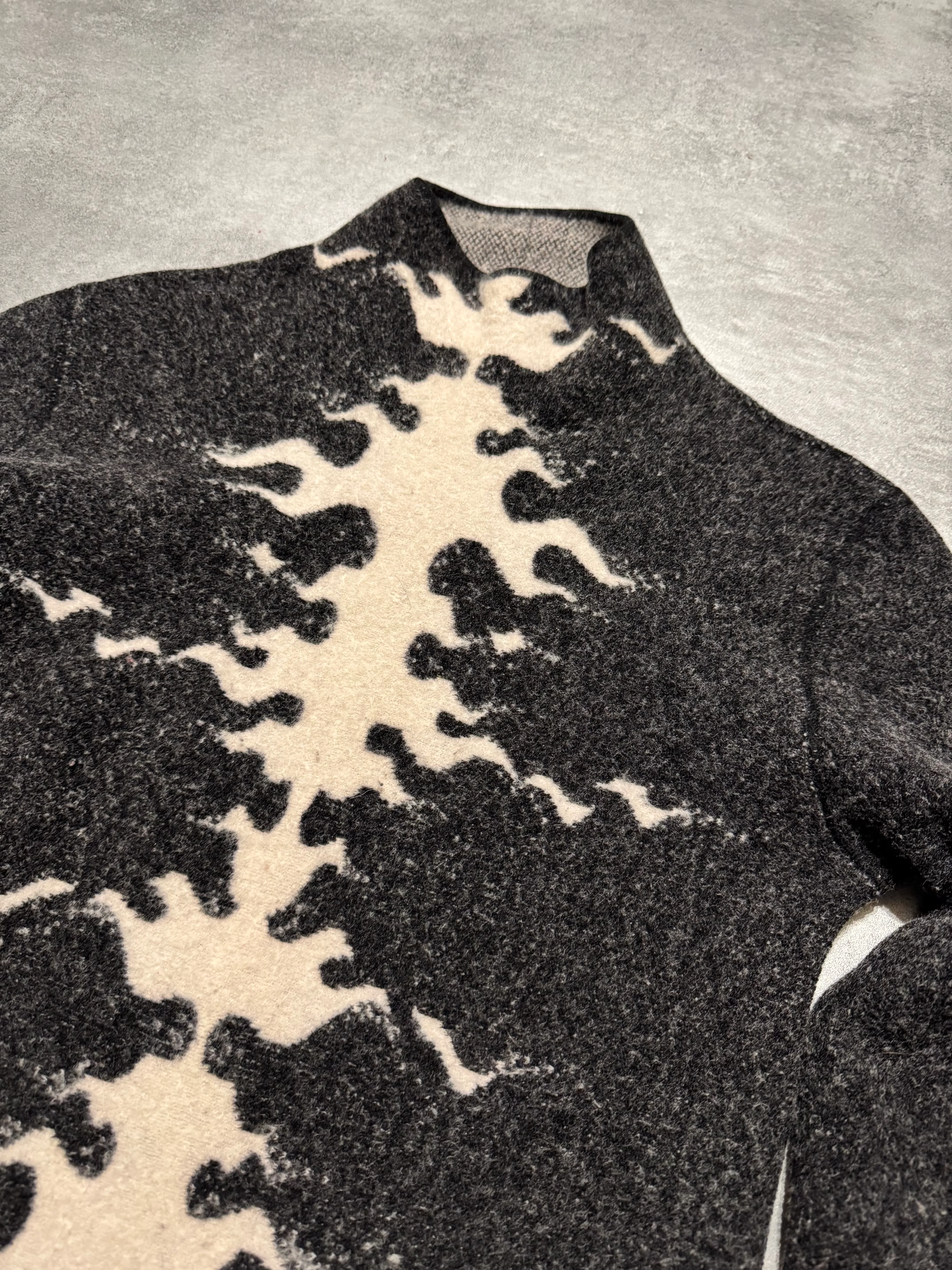 1990s Roberto Cavalli Black Fire High Neck Sweater - Image 2