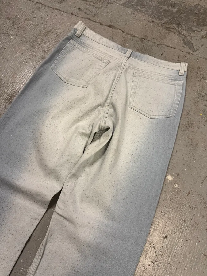 1990s Roberto Cavalli Blue Ice Gradient Pants - Image 8
