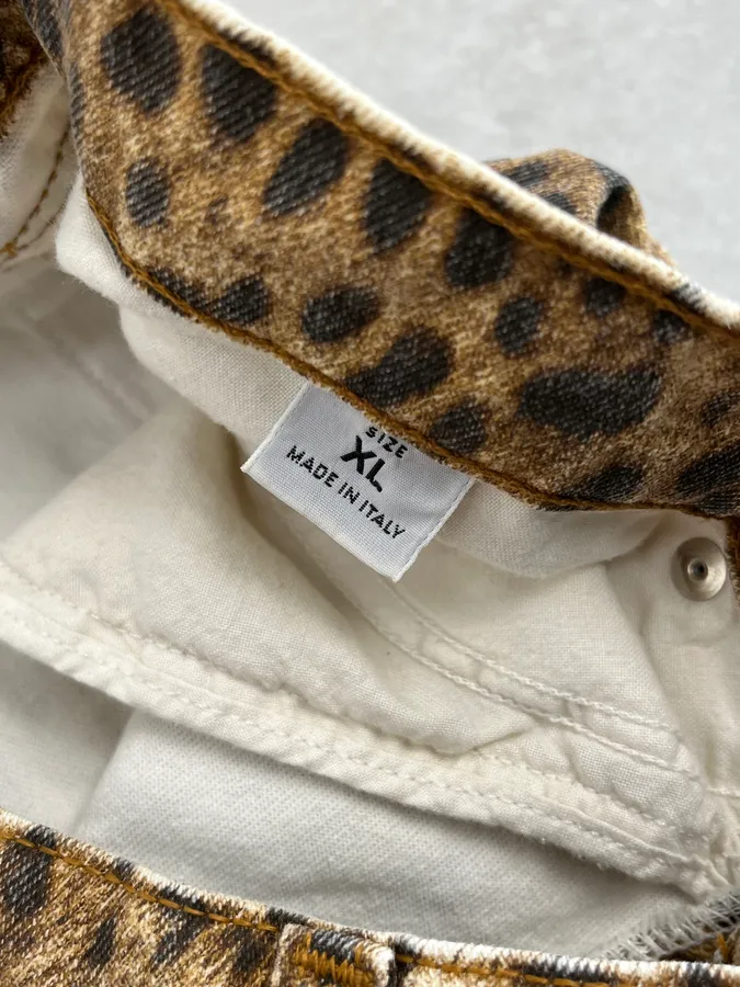 1990s Roberto Cavalli Brown Leopard Print Glitter Pants - Image 11