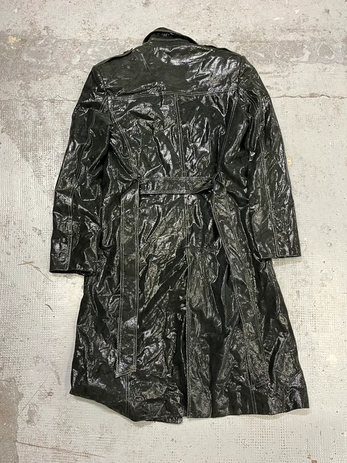 1990s Roberto Cavalli Dark Green Trench Coat - Image 6