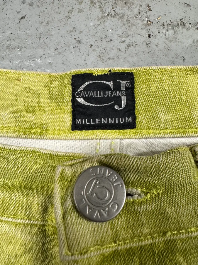 1990s Roberto Cavalli Green Garden Fantasy Flowers Pants - Image 11