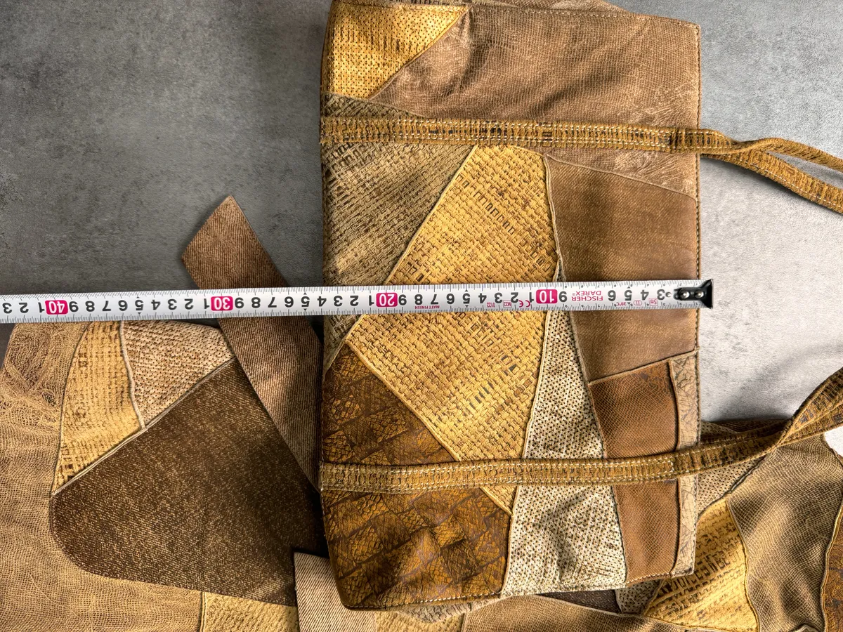 1990s Roberto Cavalli Leather Patchwork Jacket & Bag Set - Image 8