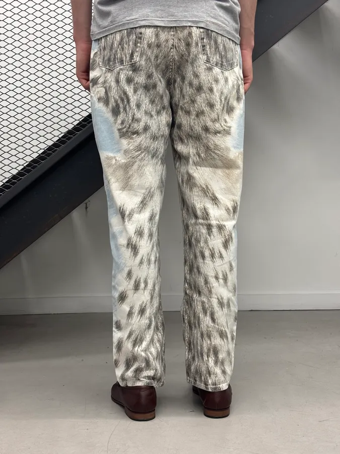 1990s Roberto Cavalli Light Blue Animal Jeans - Image 4