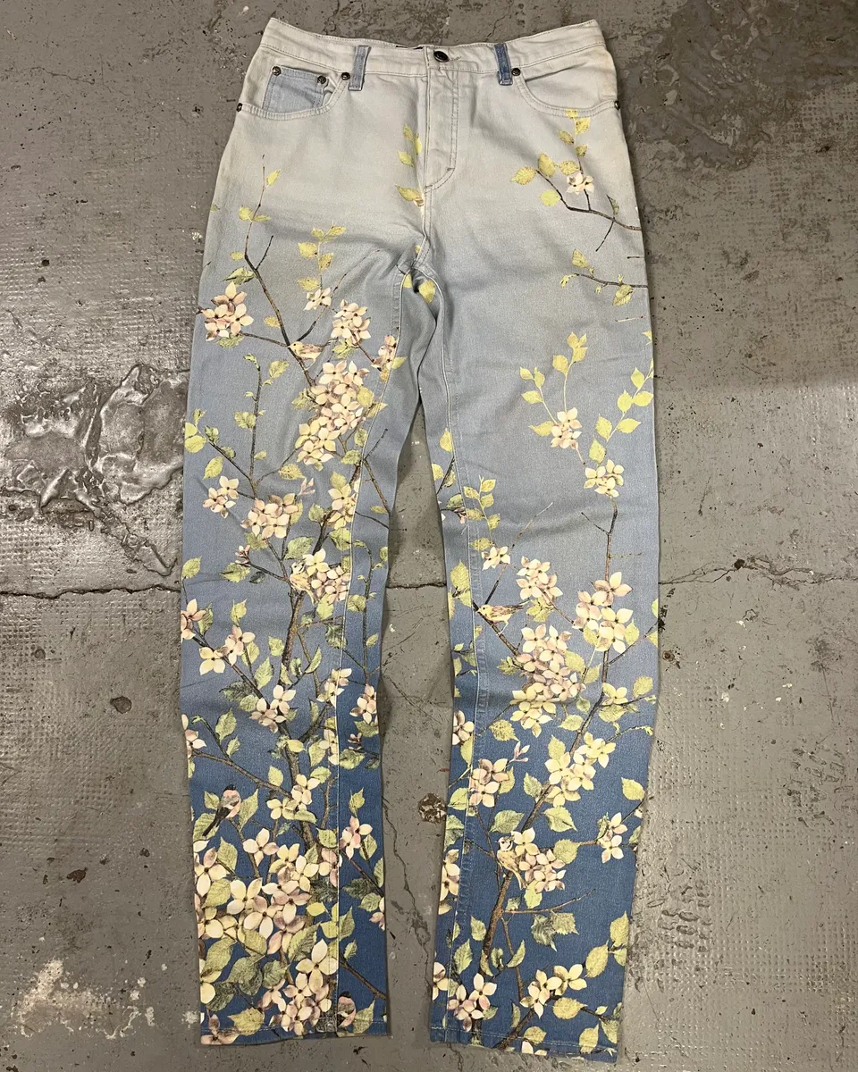 1990s Roberto Cavalli Medieval Calm Floral Pants