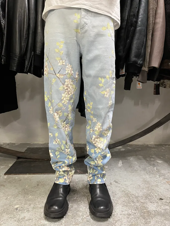 1990s Roberto Cavalli Medieval Calm Floral Pants - Image 2