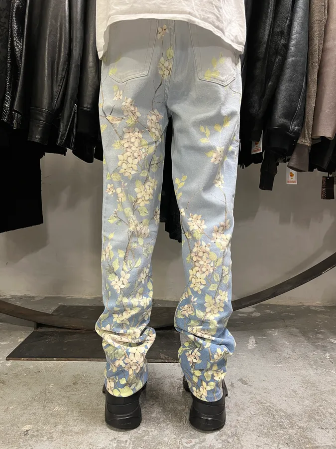 1990s Roberto Cavalli Medieval Calm Floral Pants - Image 4