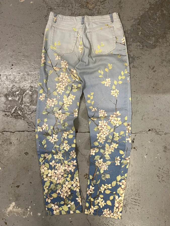 1990s Roberto Cavalli Medieval Calm Floral Pants - Image 7