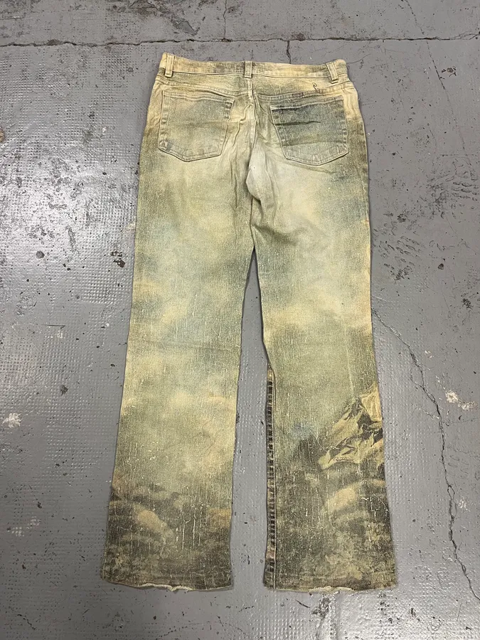 1990s Roberto Cavalli Renaissance God’s Angel Yellow & Blue Pants - Image 8