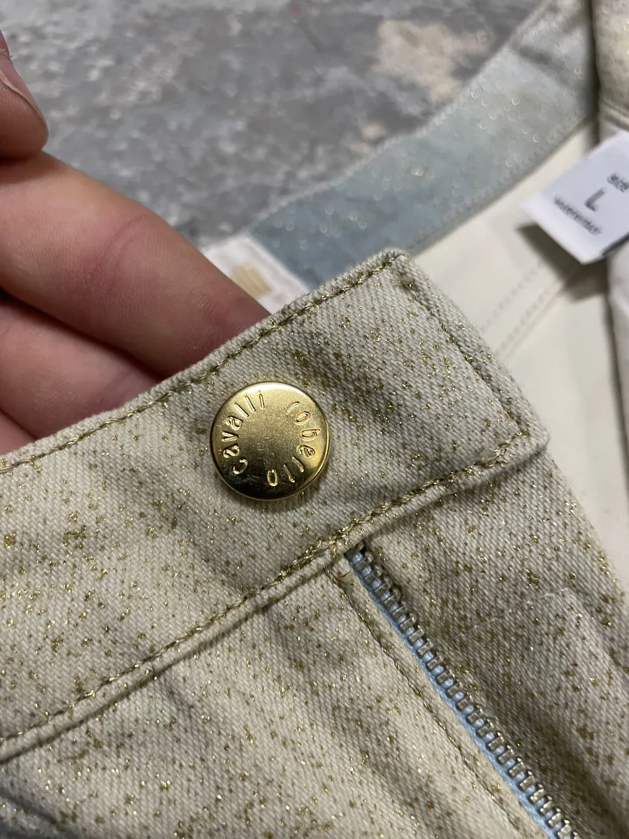 1990s Roberto Cavalli Sand Turquoise Water Pants - Image 10
