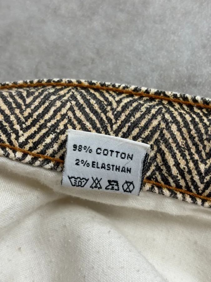 1990s Roberto Cavalli Zigzag Beige Pants - Image 12