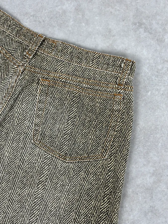 1990s Roberto Cavalli Zigzag Beige Pants - Image 8