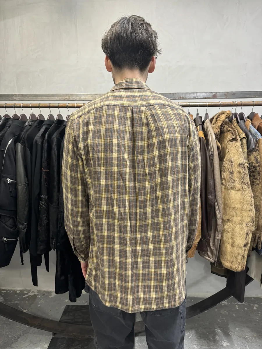 1990s Valentino Checkered Camel Shirt - Image 3