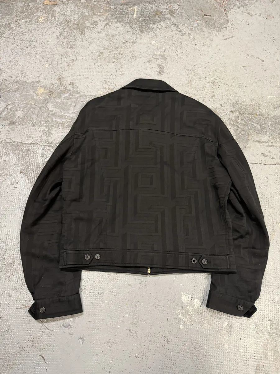 1990s Versace Black Light Geometrical Jacket - Image 2