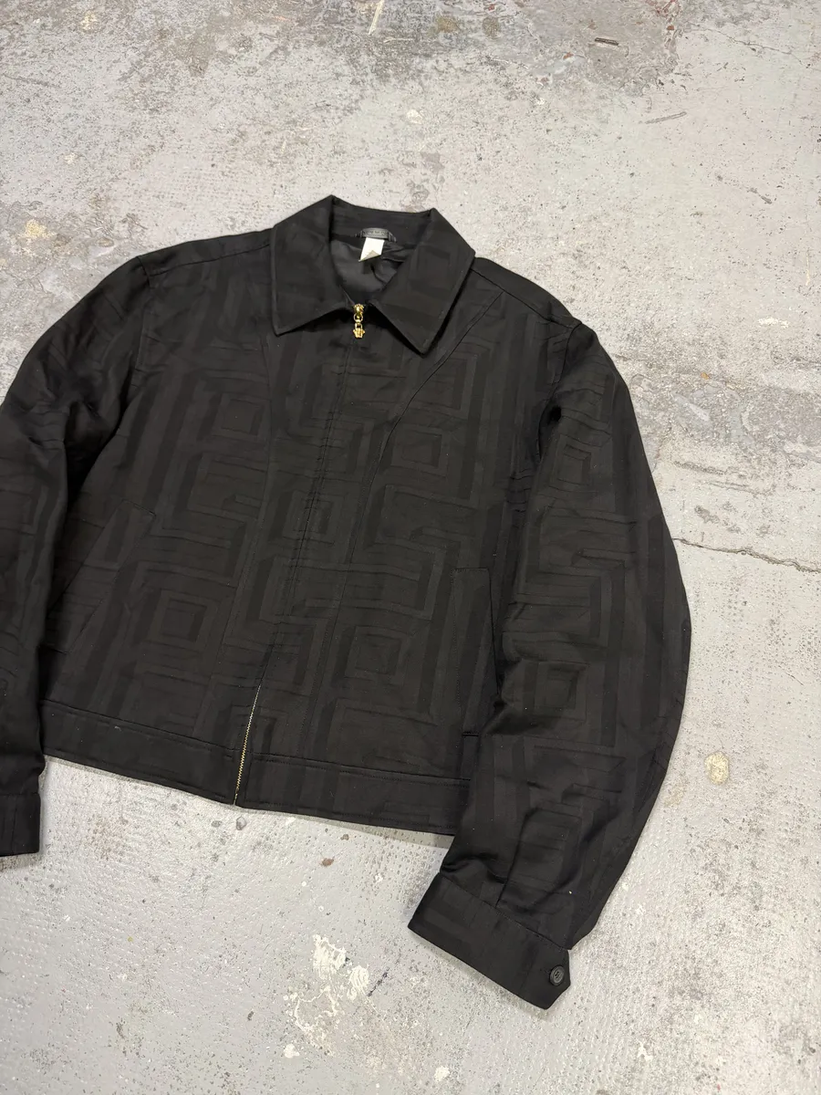 1990s Versace Black Light Geometrical Jacket - Image 5