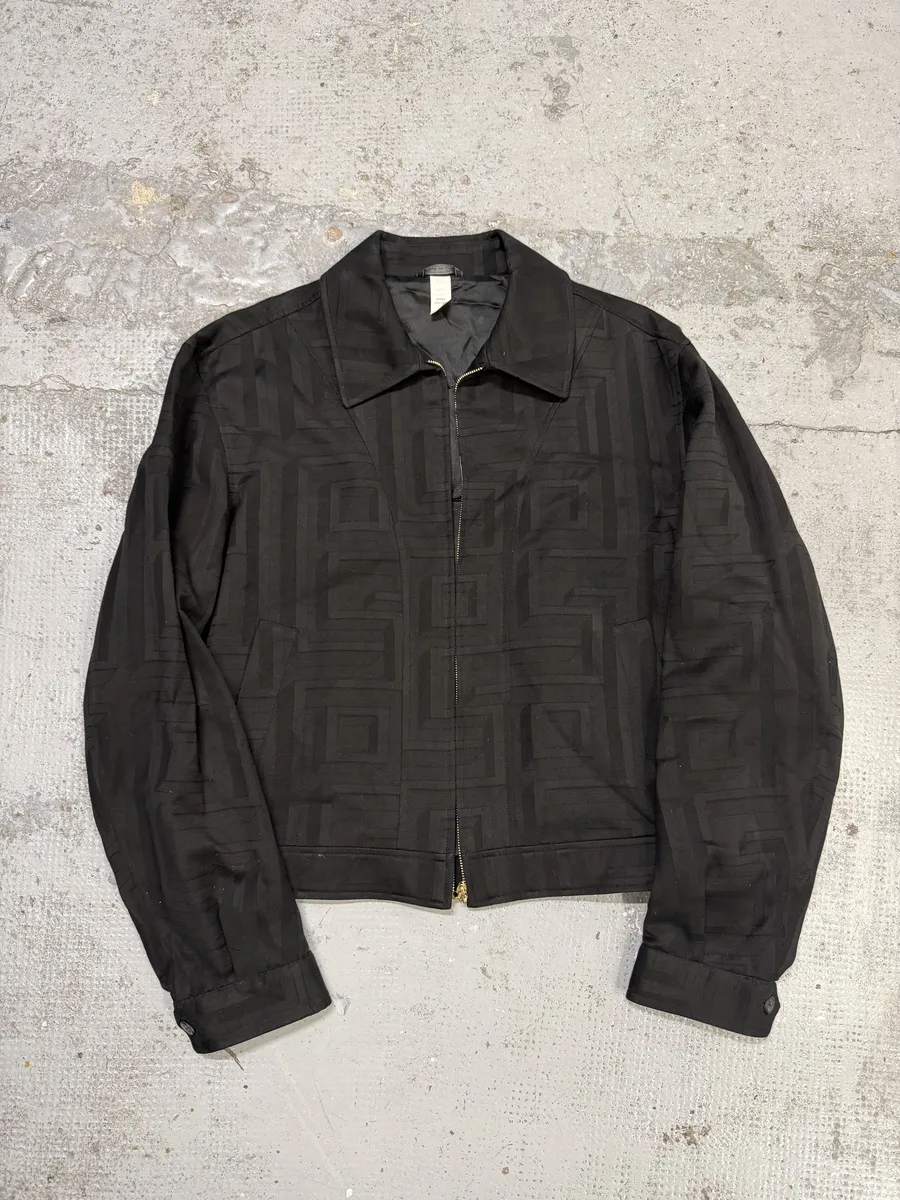 1990s Versace Black Light Geometrical Jacket - Image 6