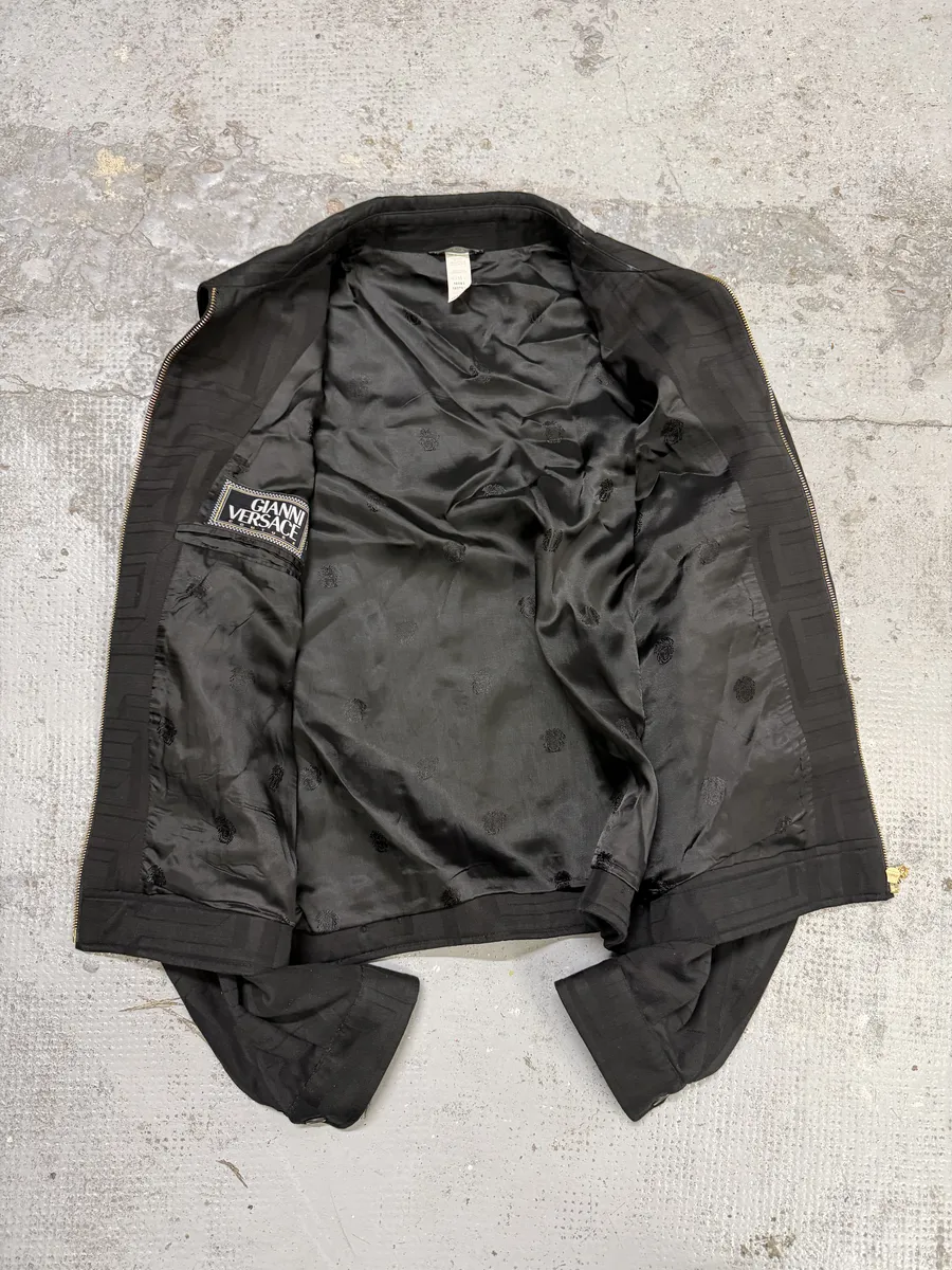1990s Versace Black Light Geometrical Jacket - Image 8