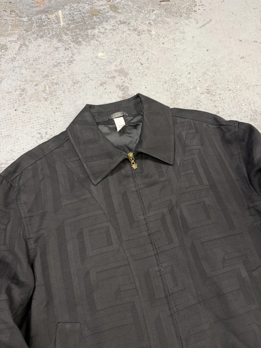 1990s Versace Black Light Geometrical Jacket - Image 9