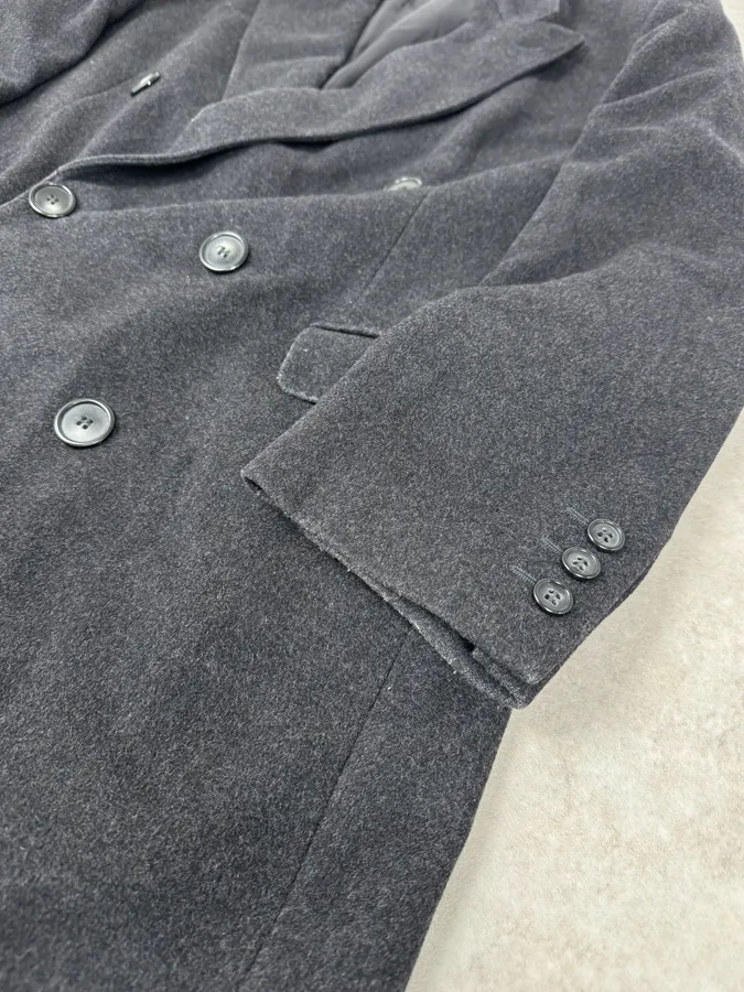 1990s Yves Saint Laurent Grey Wool & Cashmere Trench Coat - Image 6