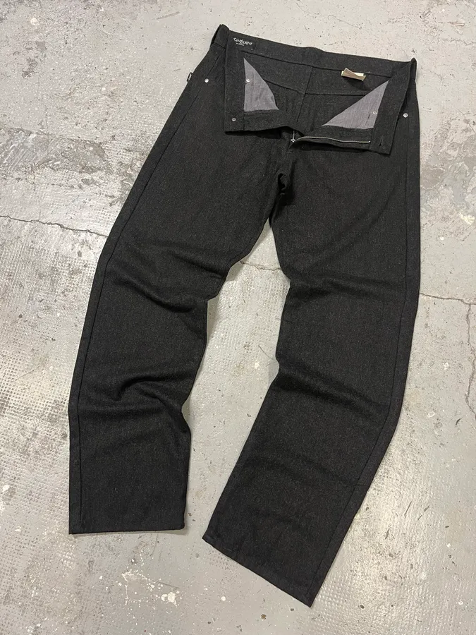 1990s Yves Saint Laurent Grey Wool Pants - Image 5