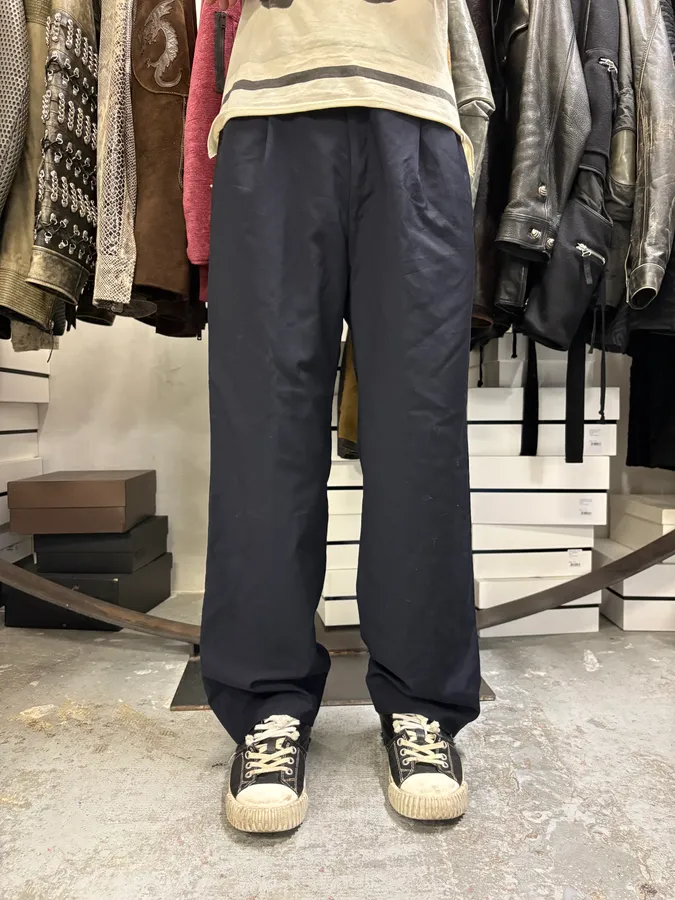 1990s Yves Saint Laurent Navy Wool Pants - Image 2