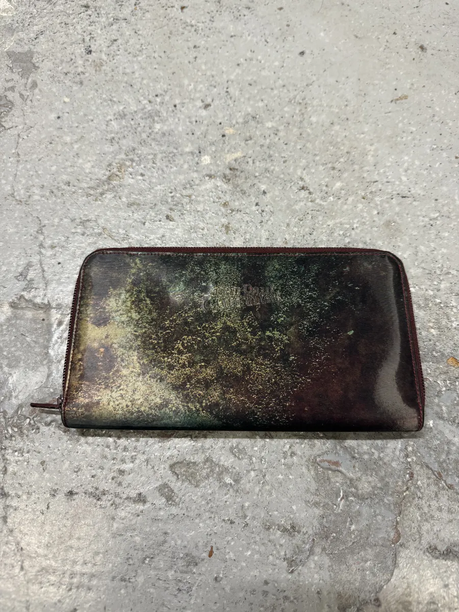 1995 Jean Paul Gaultier Earth Eroded Satin Leather Wallet - Image 8