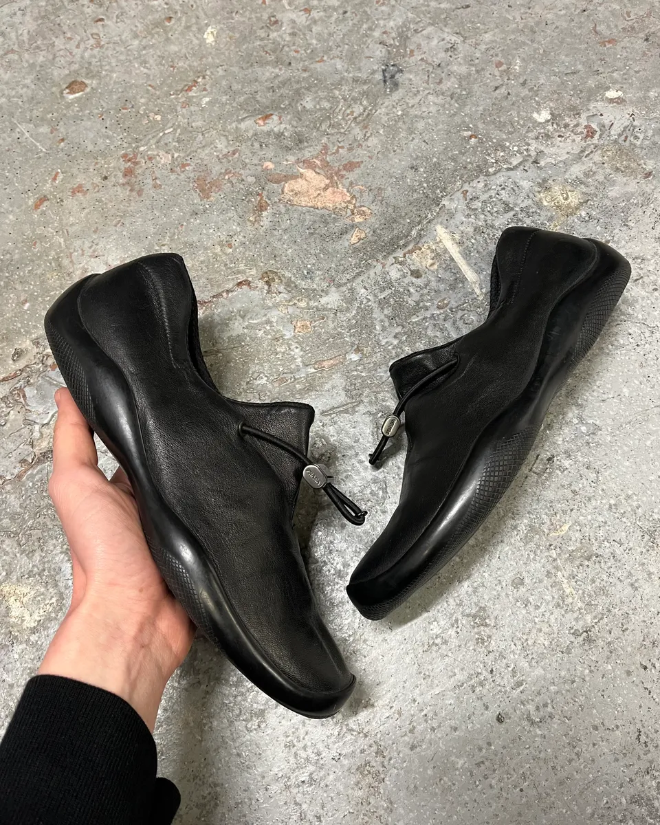 1999 Prada Toblach Black Leather Shoes