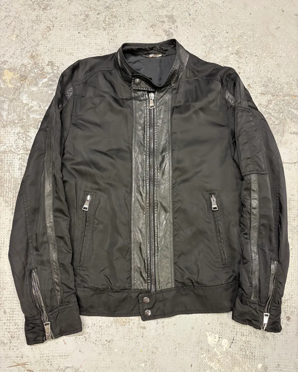 2000 Dolce & Gabbana Black Hybird Nylon Biker Jacket