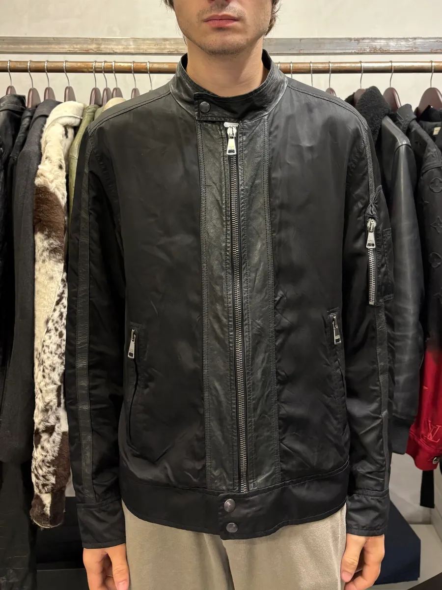 2000 Dolce & Gabbana Black Hybird Nylon Biker Jacket - Image 2