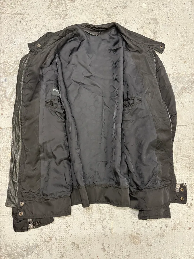 2000 Dolce & Gabbana Black Hybird Nylon Biker Jacket - Image 7