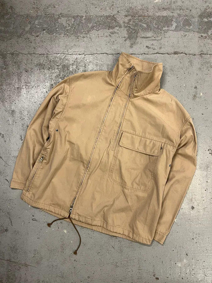 2000 Prada Asymmetrical Zip Contemporary Beige Jacket - Image 5