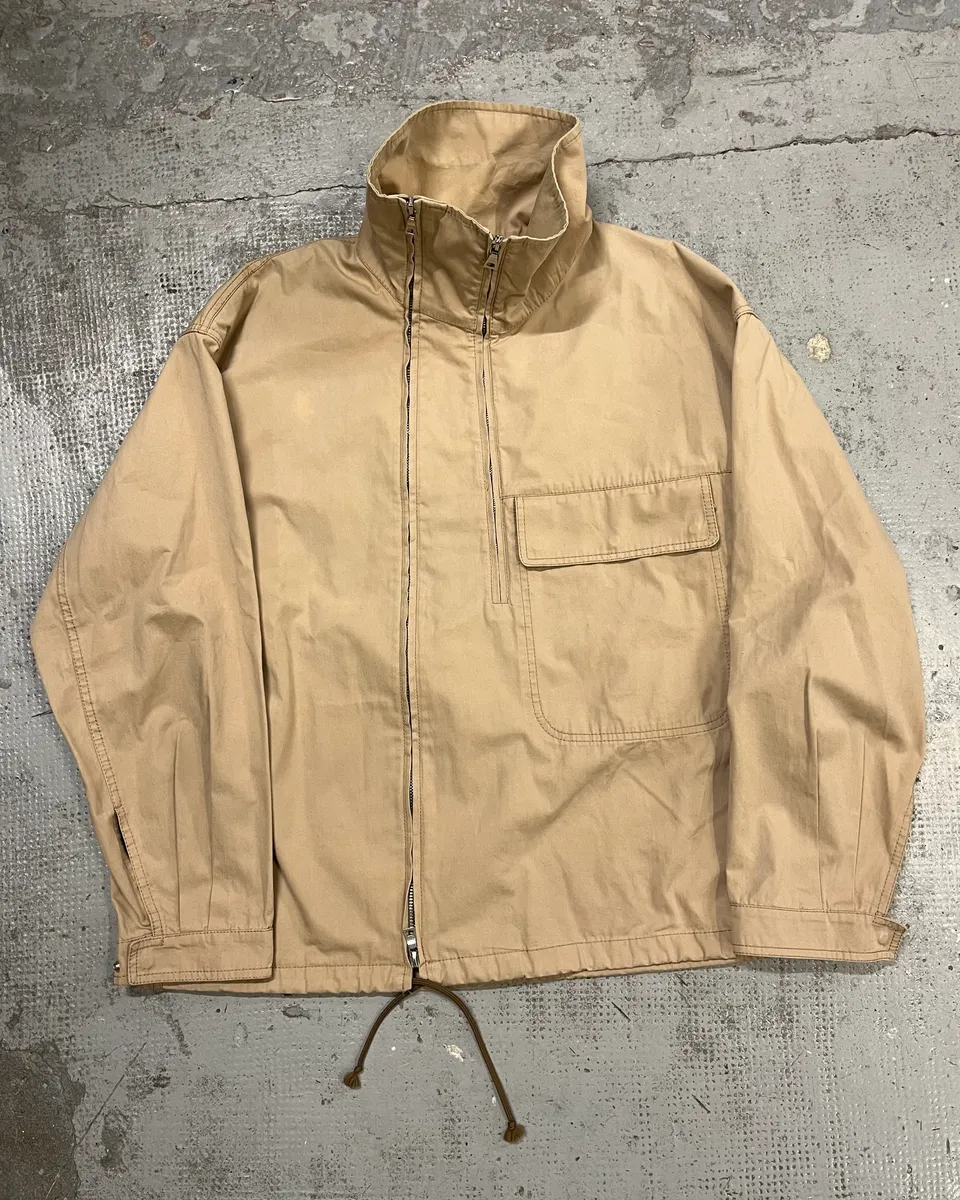 2000 Prada Asymmetrical Zip Contemporary Beige Jacket - Image 7