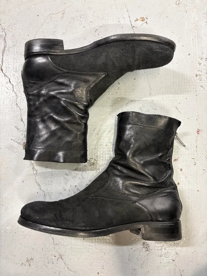 2000a Yves Saint Laurent Black Suede Leather Chelsea Boots - Image 4