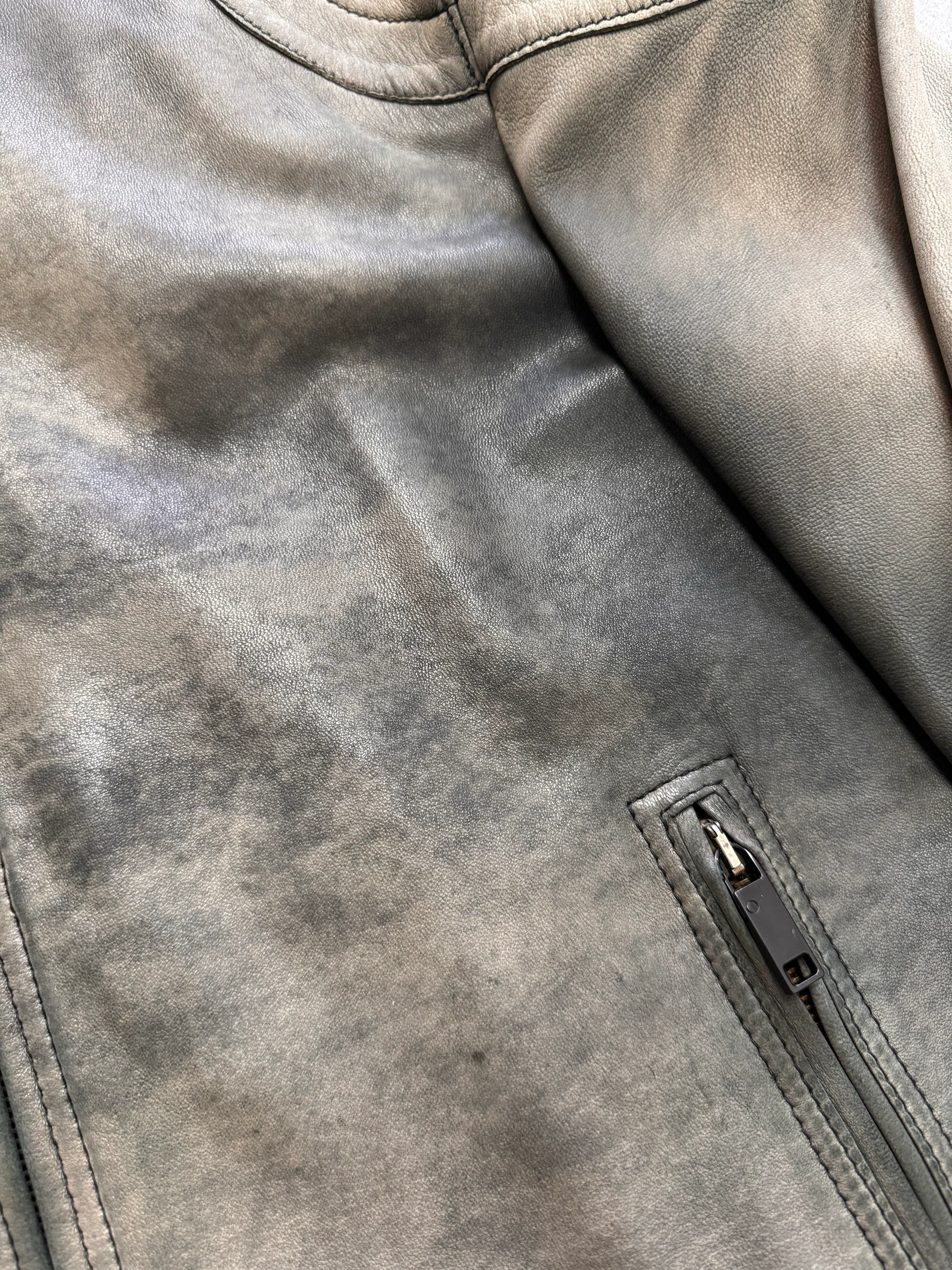 2000s Just Cavalli Biker Faded Leather Jacket (L) - Image 15