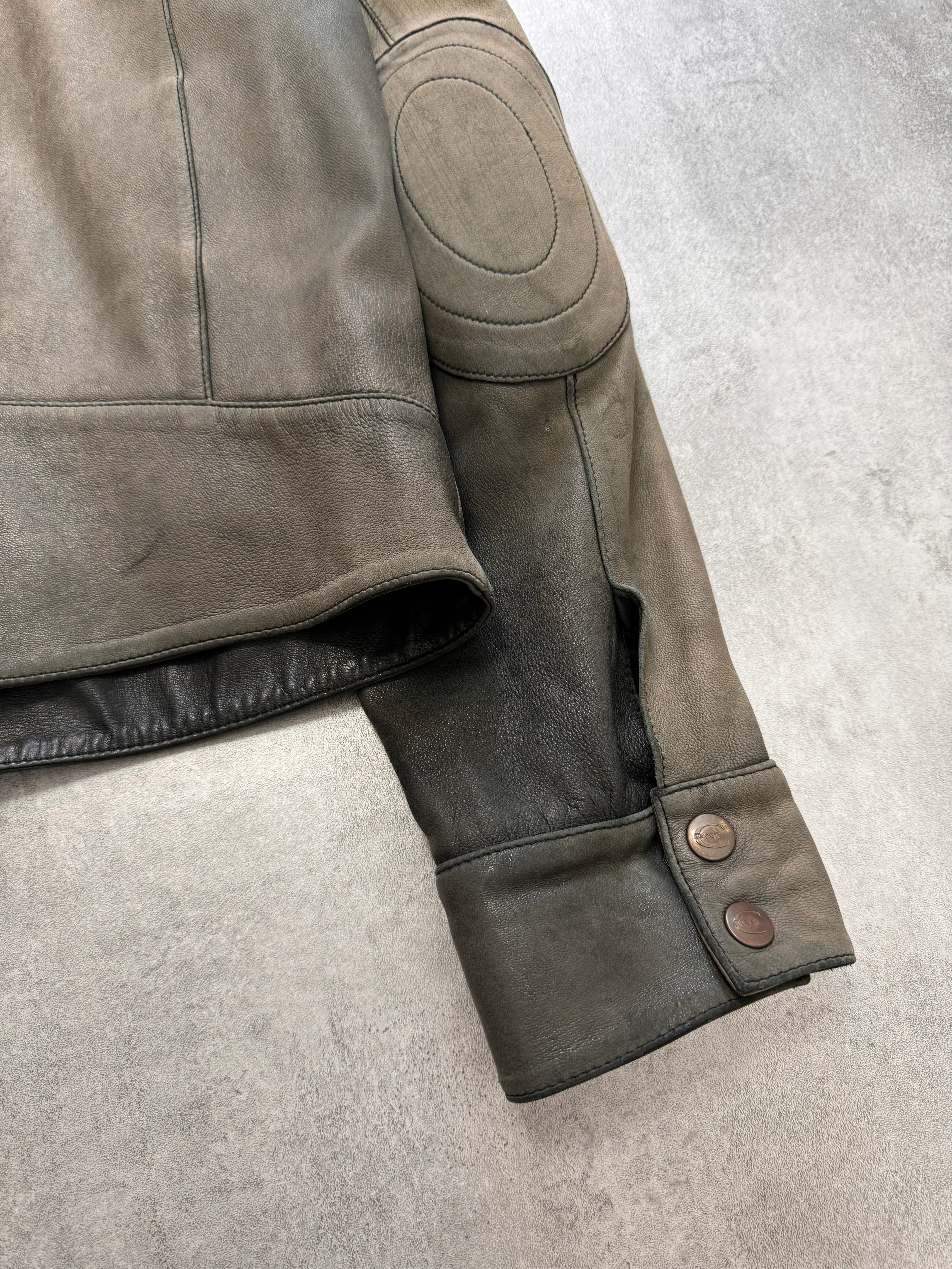 2000s Just Cavalli Biker Faded Leather Jacket (L) - Image 17