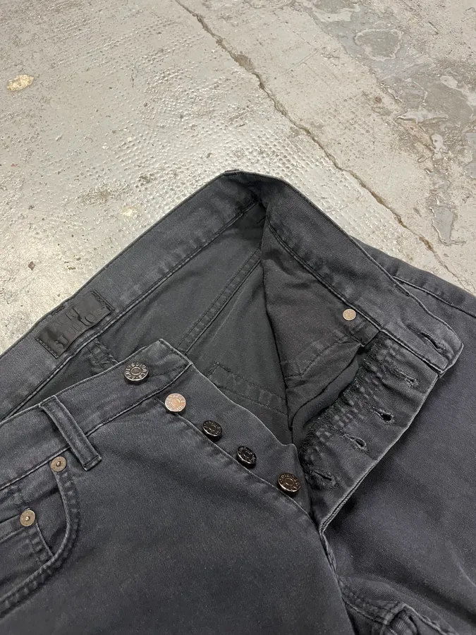 2000s Acne Studios Slim Faded Black Jeans - Image 10