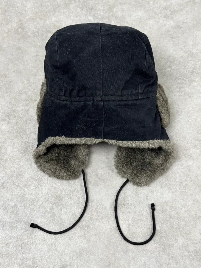 2000s Agnès B Black Fur Lined Chapka Hat - Image 6