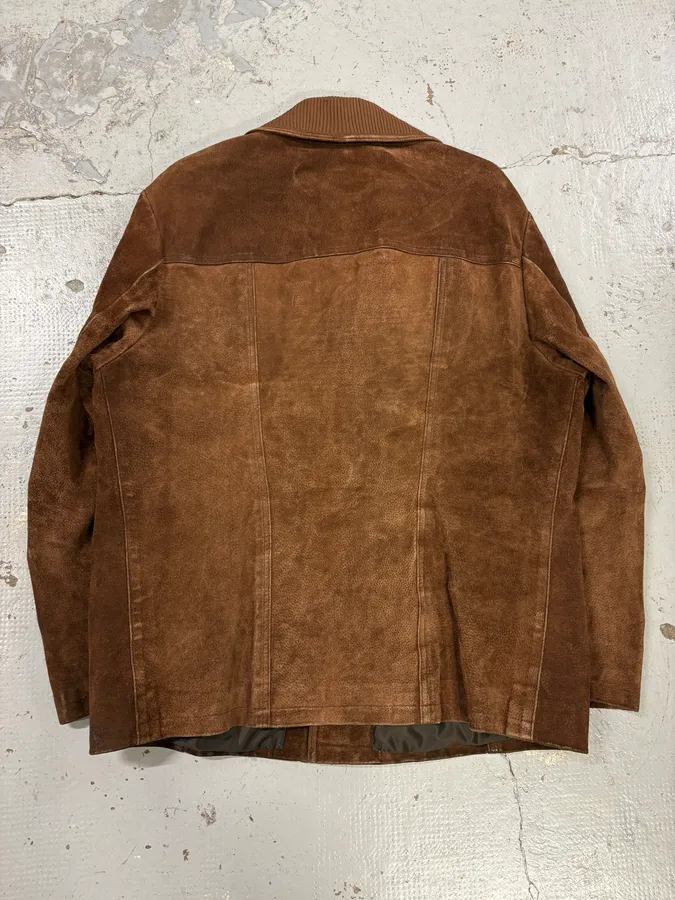 2000s Alexander McQueen Brown Multi-Pocket Suede Leather Jacket - Image 6