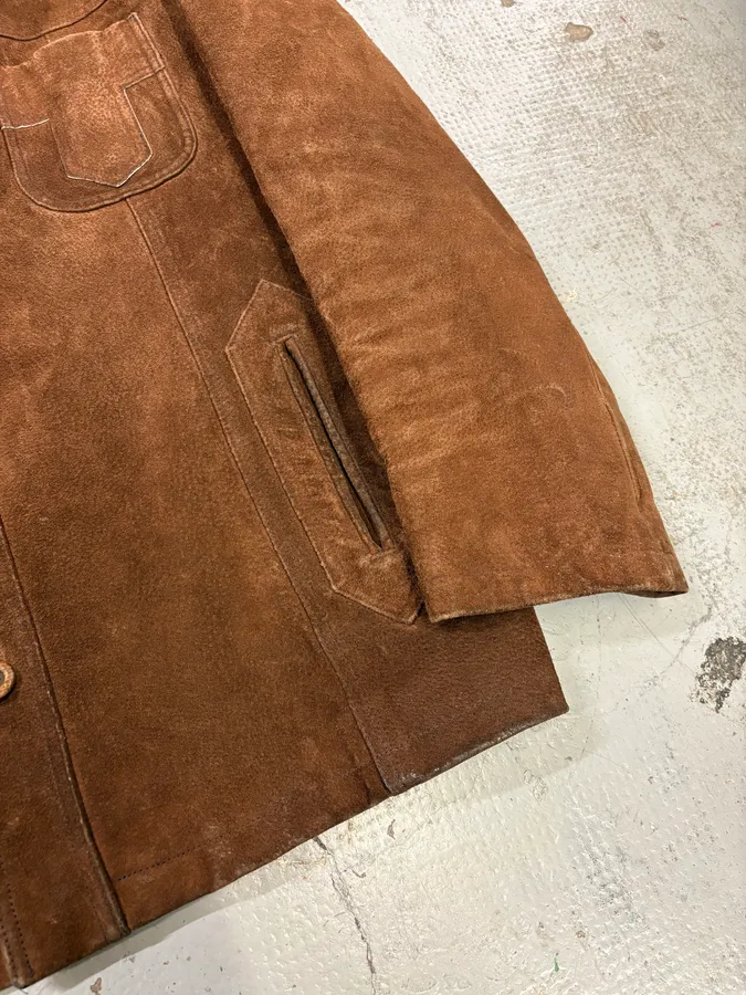2000s Alexander McQueen Brown Multi-Pocket Suede Leather Jacket - Image 8